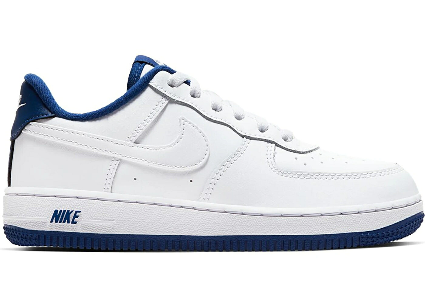 ナイキ 白色 ホワイト ディープ 青色 ブルー エアフォース ジュニア キッズ NIKE AIR FORCE 1 LOW WHITE DEEP ROYAL BLUE (PS) / WHITE DEEP ROYAL BLUE WHITE ベビー マタニティ スニーカー｜スニケス