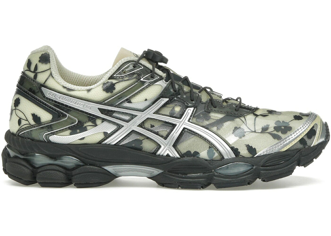 アシックス アイボリー 黒色 ブラック スニーカー メンズ ASICS GEL-CUMULUS 16 CECILIE BAHNSEN FLORAL PACK IVORY BLACK / IVORY BLACK