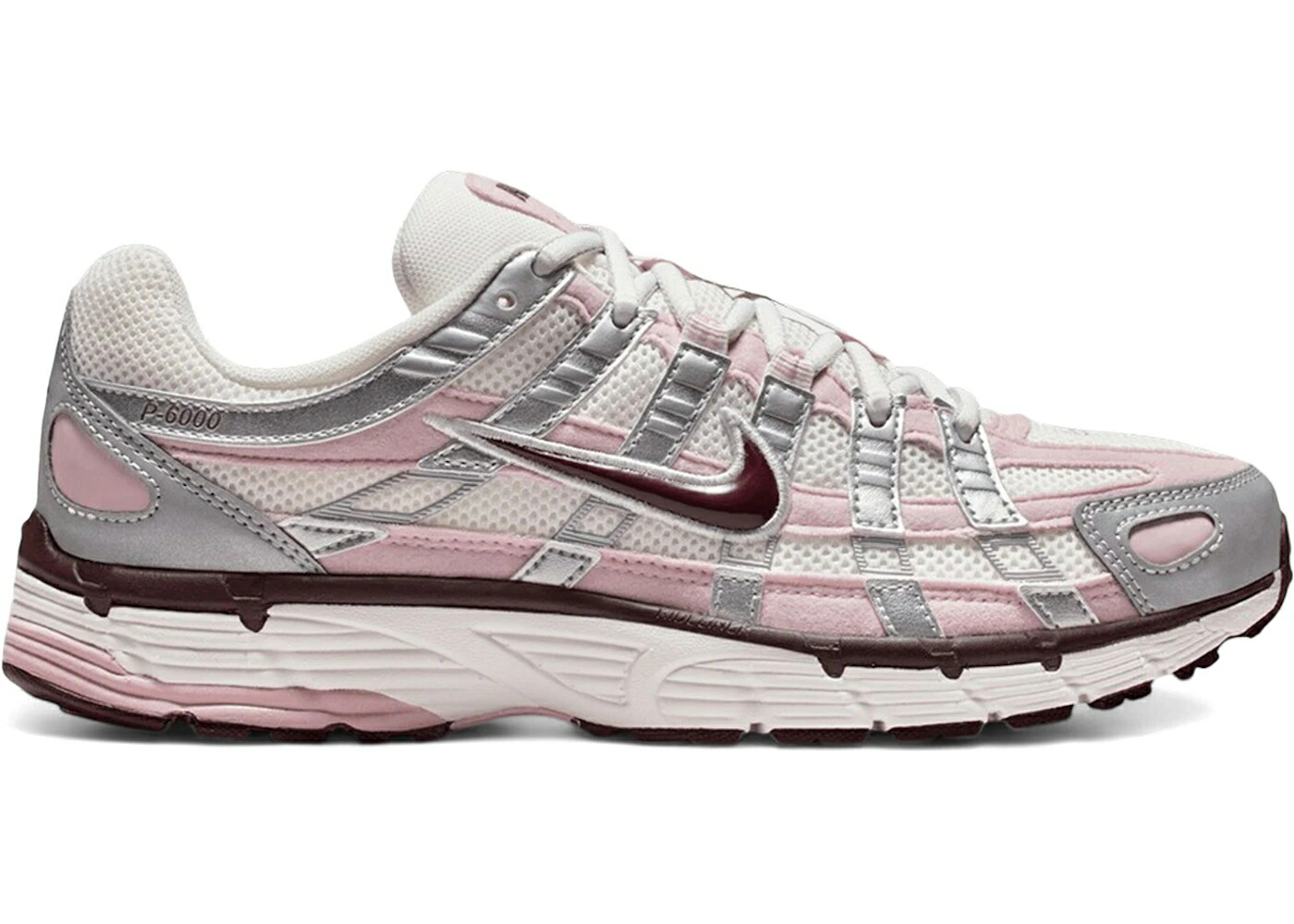 ナイキ 銀色 シルバー ワイン色 バーガンディー 白色 ホワイト WOMEN'S スニーカー レディース NIKE P-6000 SILVER BURGUNDY PLUM CHALK (WOMEN'S) / SUMMIT WHITE METALLIC SILVER