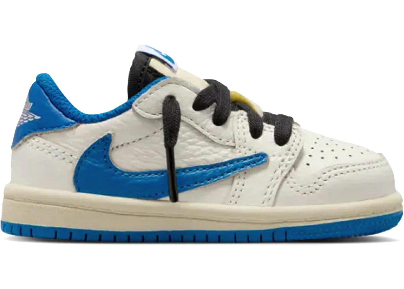 ナイキ ジョーダン 青味 青味 黒いこと 黒いこと トラヴィススコット 御坊っちゃん キッズ JORDAN 1 RETRO LOW OG SP FRAGMENT X TRAVIS SCOTT SAIL MILITARY BLUE (TD) / SAIL BLACK MUSLIN MILITARY BLUE