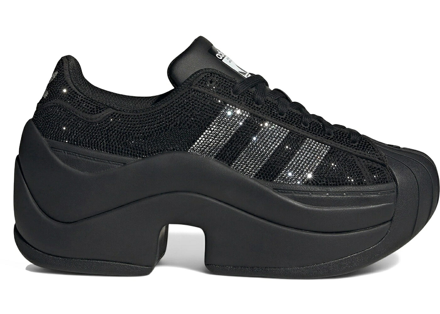 アディダス スーパースター 黒色 ブラック 銀色 シルバー コア WOMEN スニーカー レディース ADIDAS SUPERSTAR BOLD RHINESTONE BLACK SILVER (WOMEN) / CORE BLACK SILVER METALLIC CLOUD
