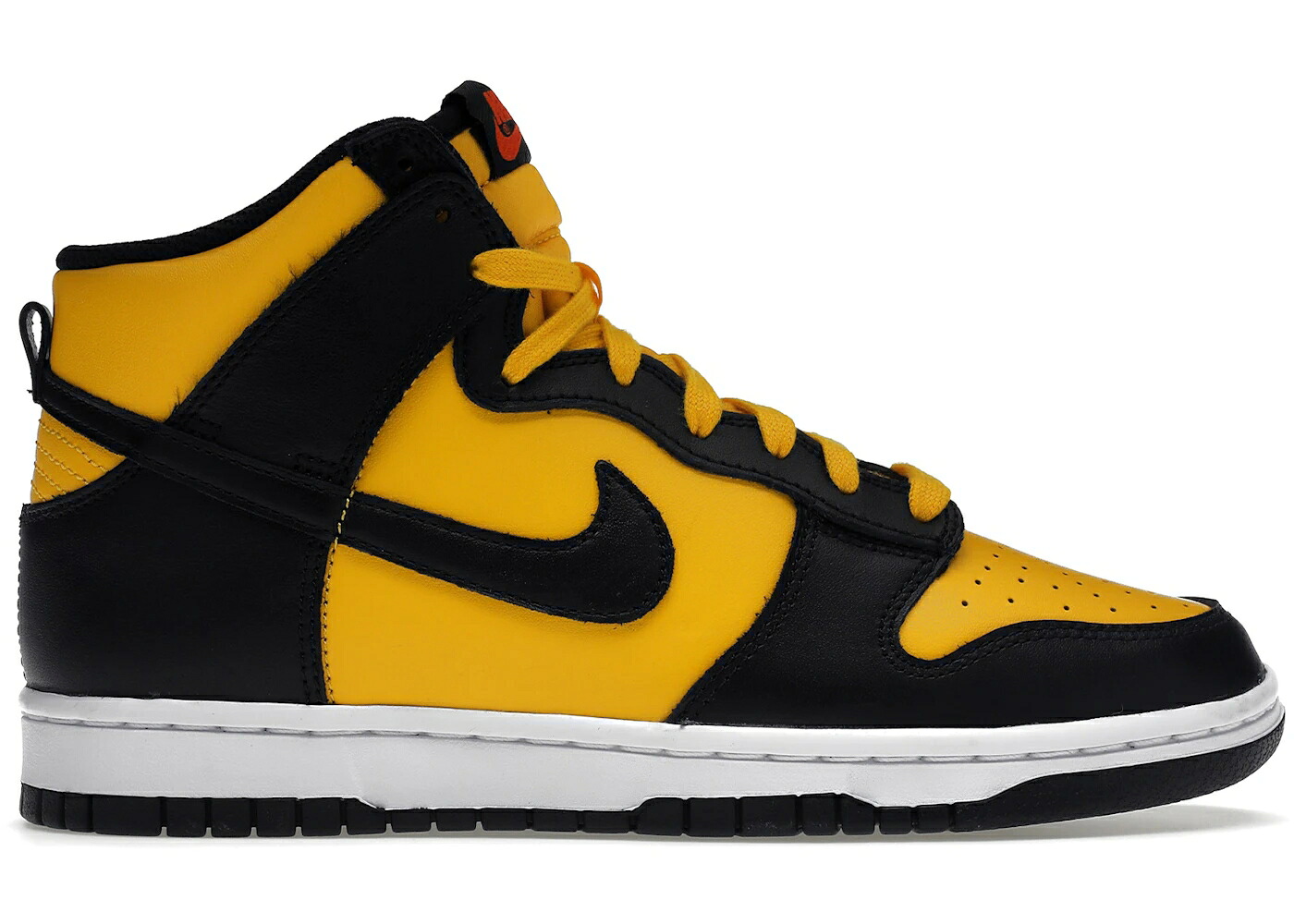 ナイキ ダンク ハイ リベンジ ゴールド 黒色 ブラック 白色 ホワイト ダンクハイ スニーカー メンズ NIKE DUNK HIGH RETRO REVERSE GOLDENROD / UNIVERSITY GOLD BLACK WHITE
