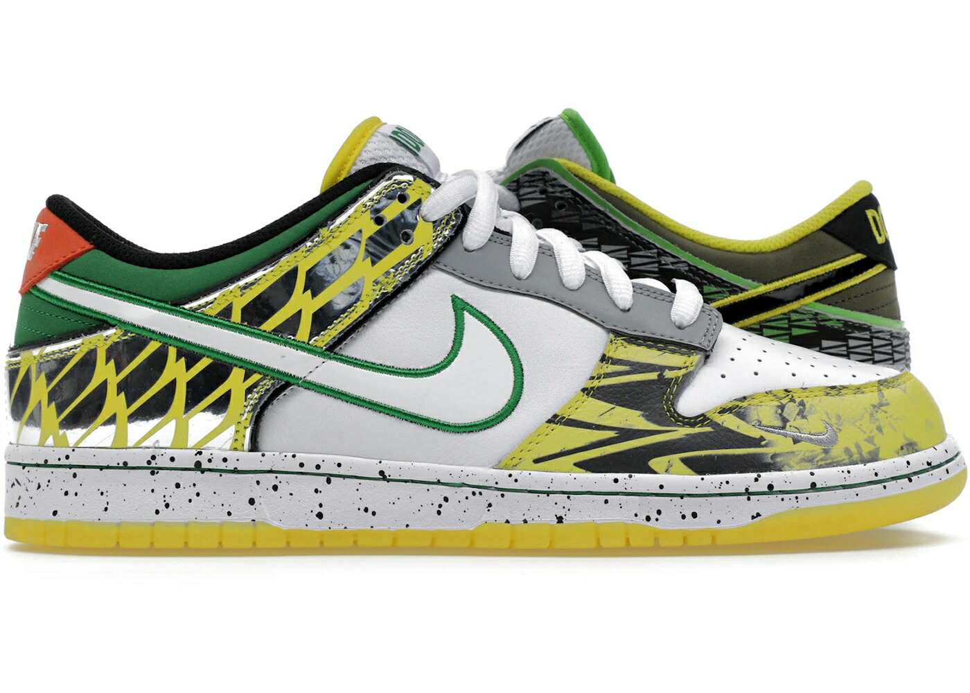 ナイキ ダンク オレゴン 白色 ホワイト 黒色 ブラック 銀色 シルバー ダンクロー スニーカー メンズ NIKE DUNK LOW WHAT THE DUCK AWAY UNIVERSITY OF OREGON PE / WHITE BLACK METALLIC SILVER