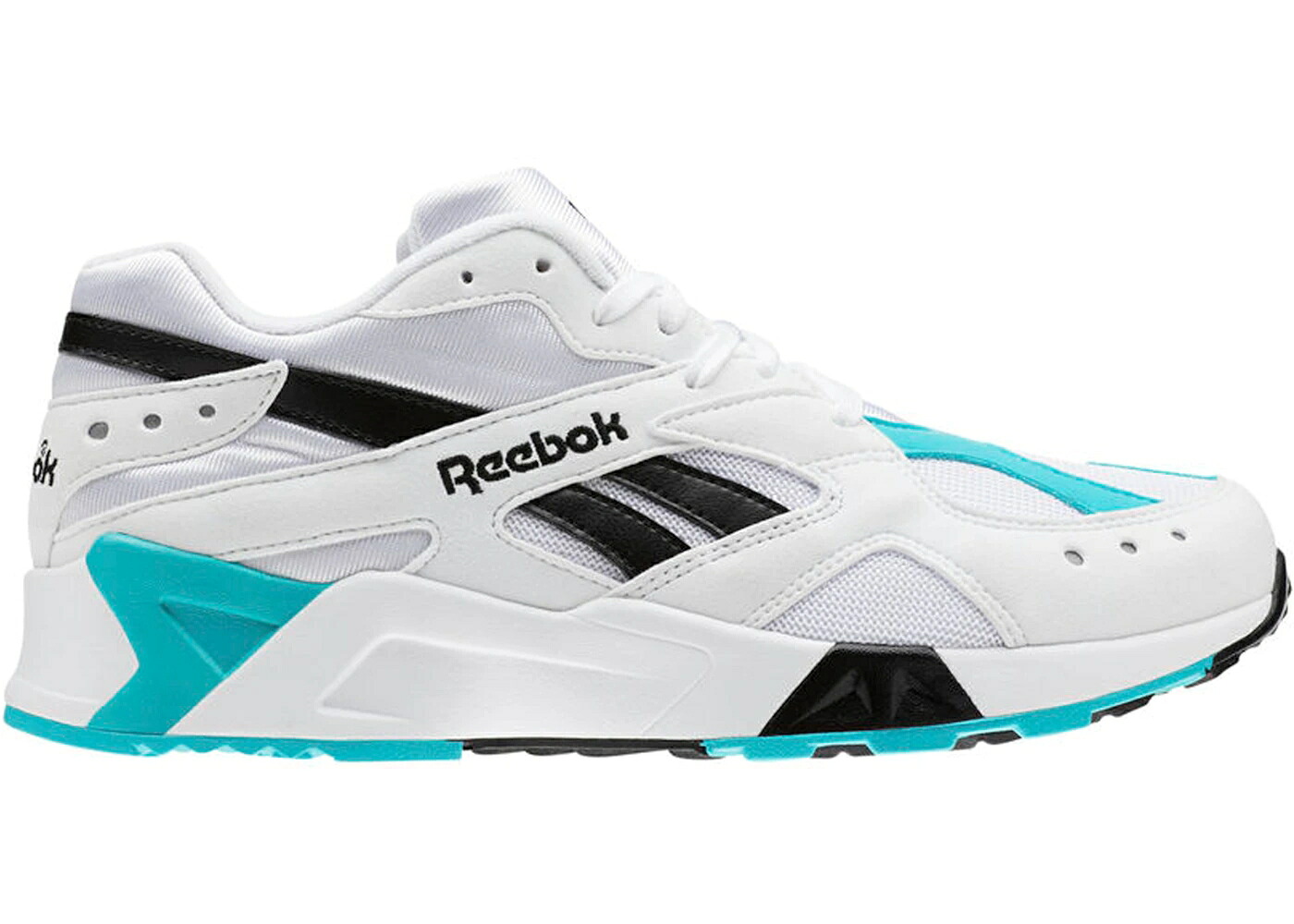 リーボック 白色 ホワイト ソリッド 黒色 ブラック スニーカー メンズ REEBOK AZTREK WHITE SOLID TEAL BLACK / WHITE SOLID TEAL BLACK｜スニケス