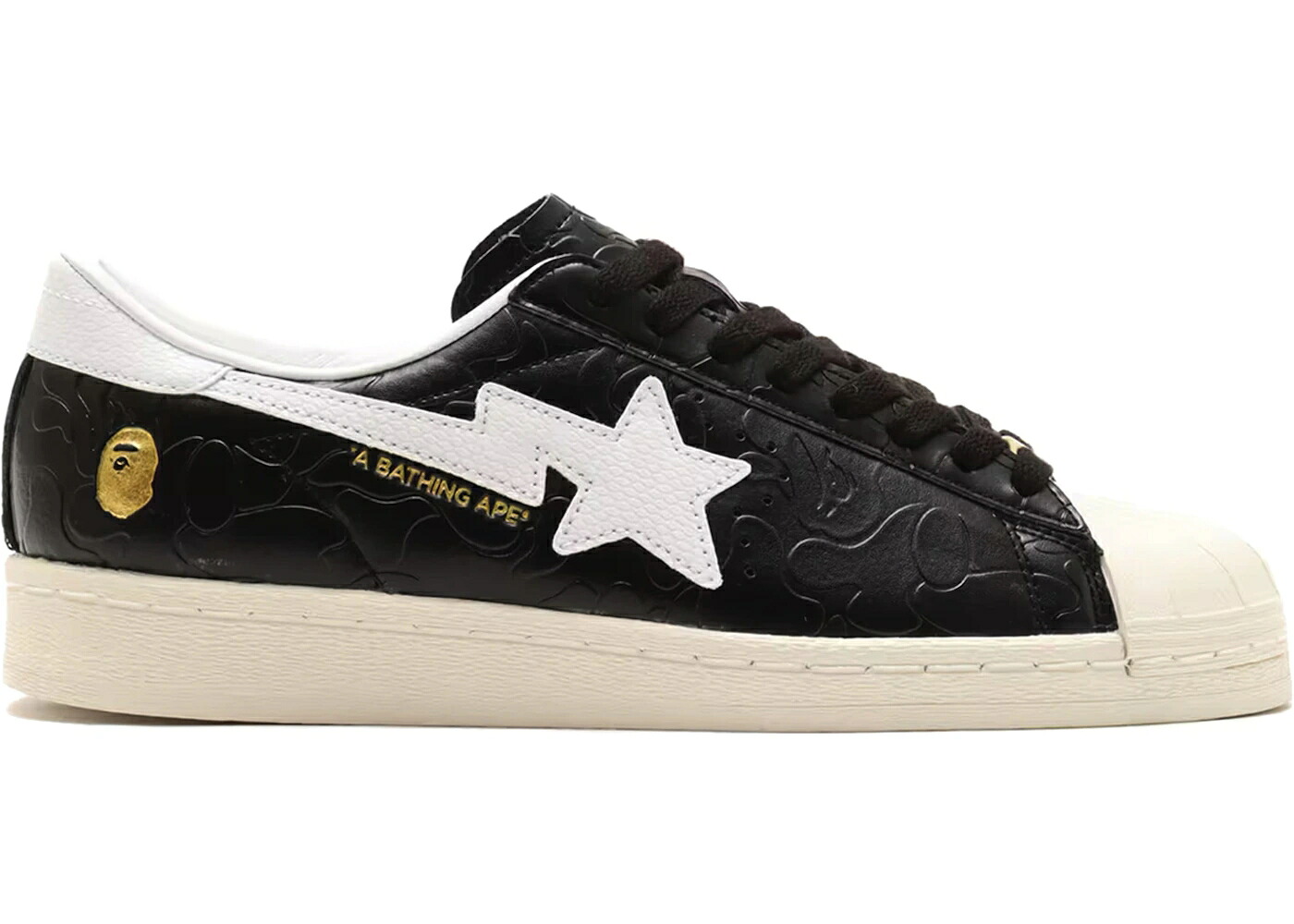 アディダス はやりっ子 中核グループ 黒いこと 黒いこと 白いこと 白いこと スニーカー メンズ ADIDAS SUPERSTAR ATMOS X BAPE 25TH ANNIVERSARY / CORE BLACK FOOTWEAR WHITE OFF