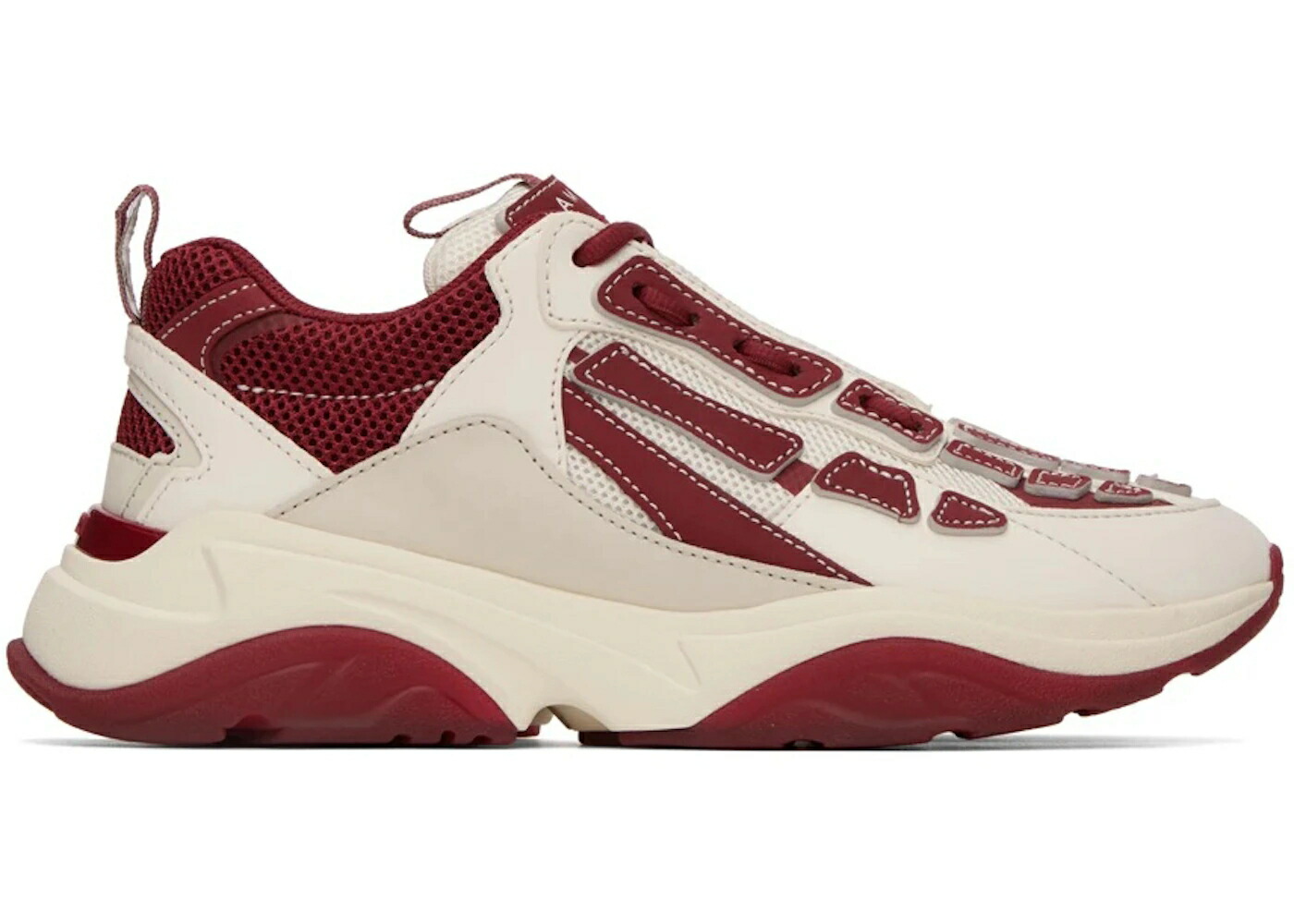 アミリ ワイン色 バーガンディー 白色 ホワイト スニーカー メンズ AMIRI BONE RUNNER BURGUNDY WHITE / BURGUNDY WHITE
