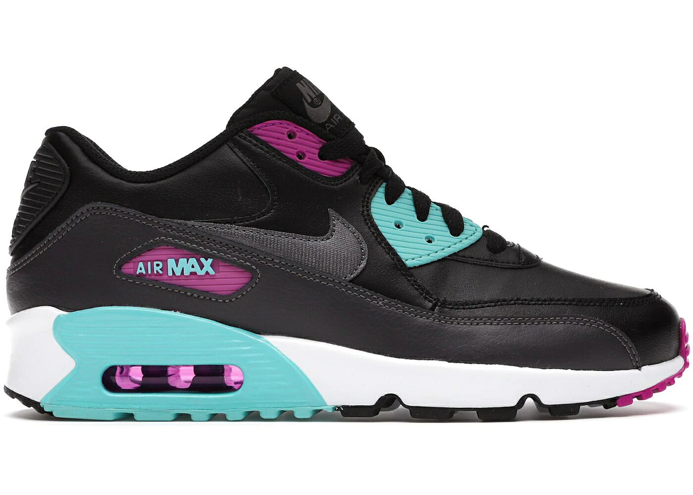ナイキ マックス 黒色 ブラック 灰色 グレー エアマックス ジュニア キッズ NIKE AIR MAX 90 LTR BLACK METALLIC GREY (GS) / BLACK METALLIC GREY AURORA ベビー マタニティ スニーカー