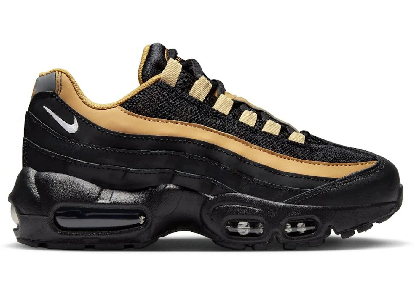 ナイキ マックス 黒色 ブラック ゴールド エアマックス ジュニア キッズ NIKE AIR MAX 95 RECRAFT BLACK ELEMENTAL GOLD (GS) / BLACK ELEMENTAL GOLD SESAME ベビー マタニティ スニーカー