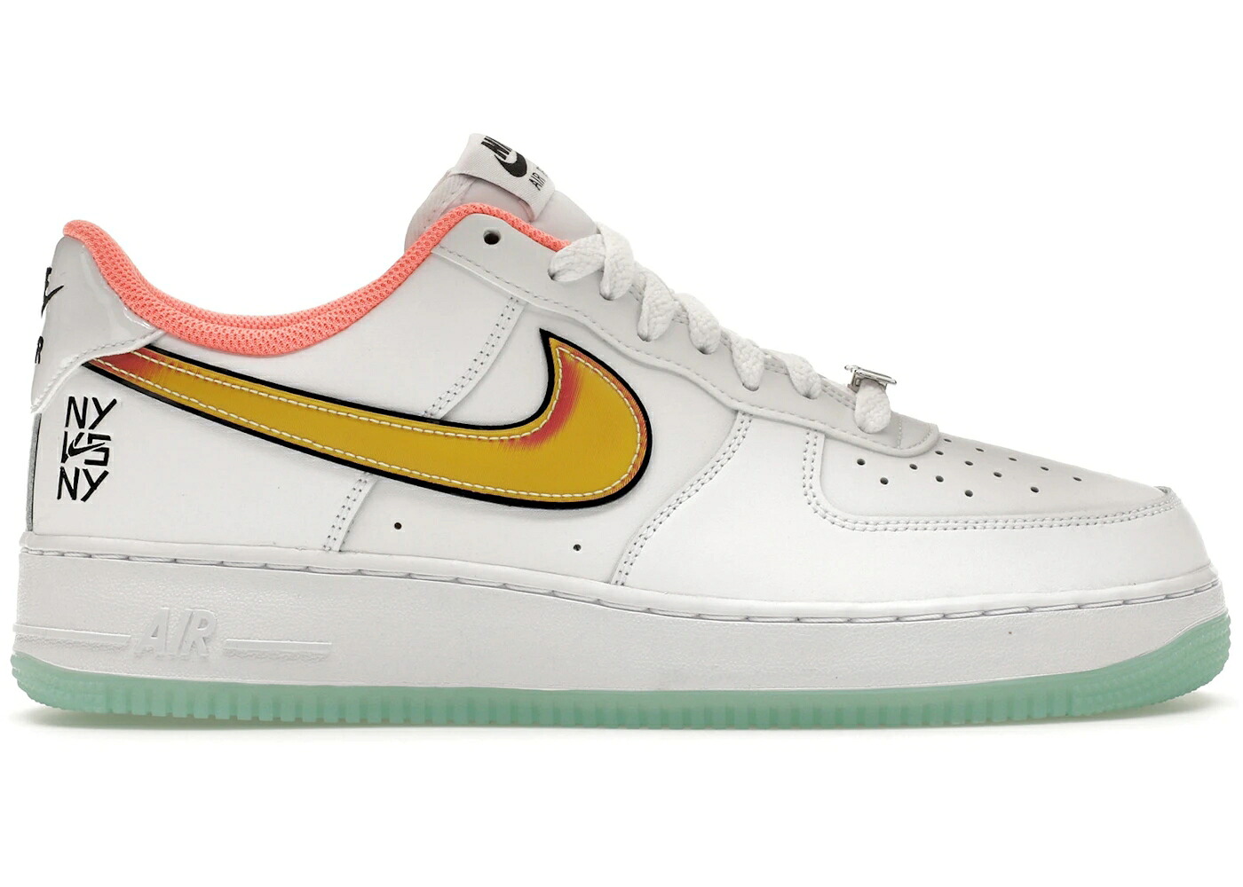 ナイキ 白いこと 白いこと クリムゾン 緑 緑であること 空軍 VS. スニーカー メンズ NIKE AIR FORCE 1 LOW NY WHITE CRIMSON PULSE / WHITE CRIMSON PULSE GREEN GLOW