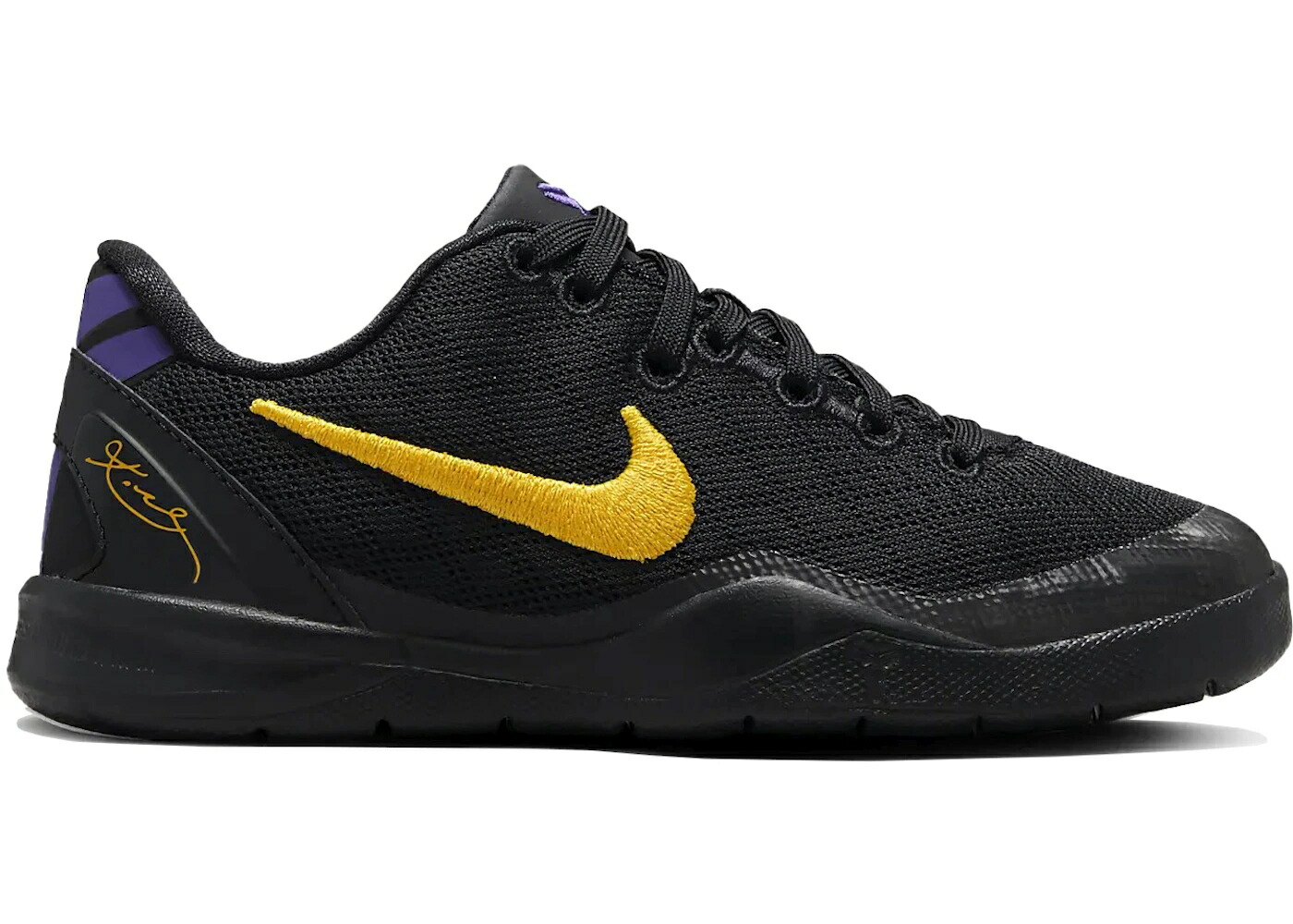 ナイキ コービー レイカーズ 黒色 ブラック ゴールド 白色 ホワイト ジュニア キッズ NIKE KOBE 8 LAKERS AWAY (PS) / BLACK UNIVERSITY GOLD WHITE ベビー マタニティ スニーカー