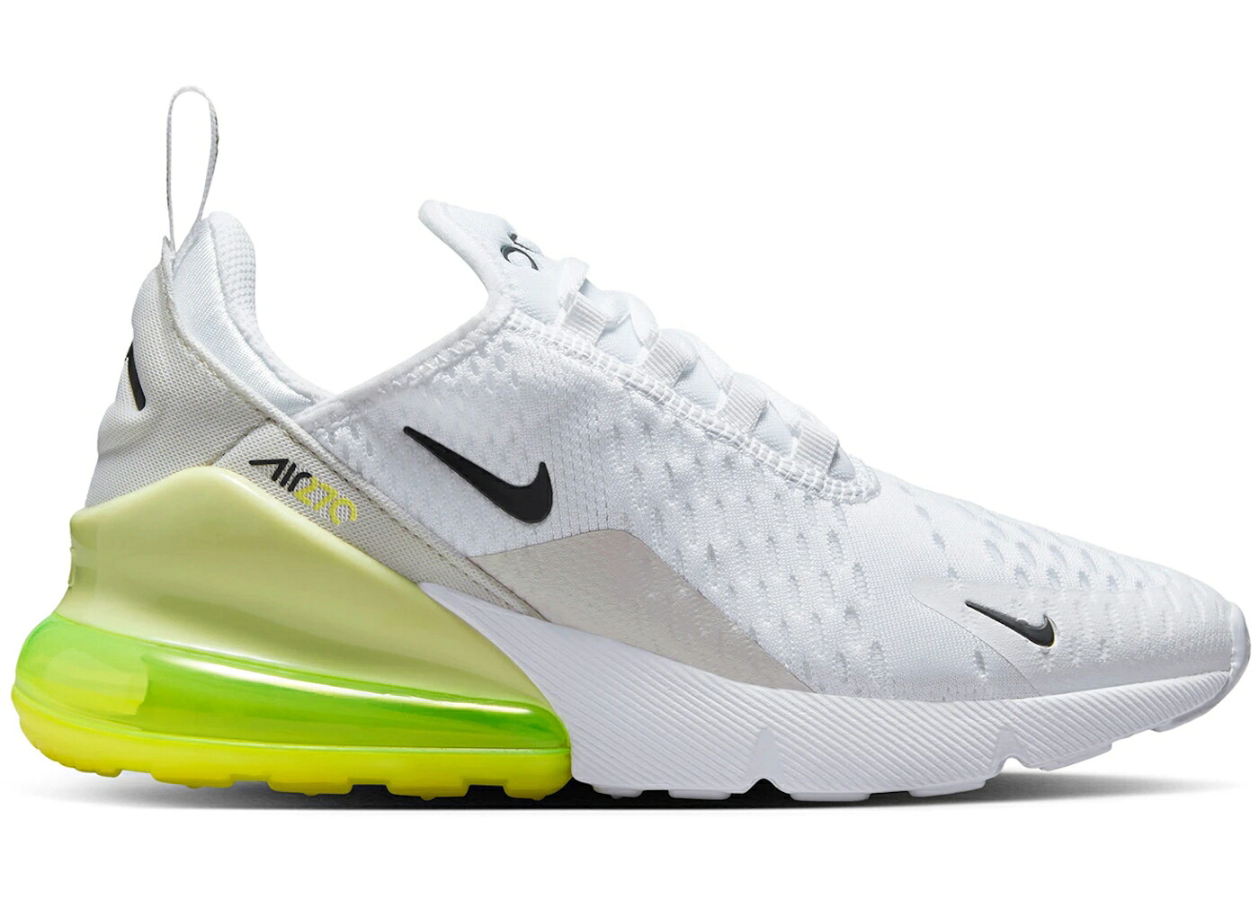 ナイキ マックス 白色 ホワイト 灰色 グレー エアマックス ジュニア キッズ NIKE AIR MAX 270 WHITE LIMELIGHT VAST GREY ANTHRACITE (GS) / WHITE LIMELIGHT VAST GREY ベビー マタニティ スニーカー｜スニケス