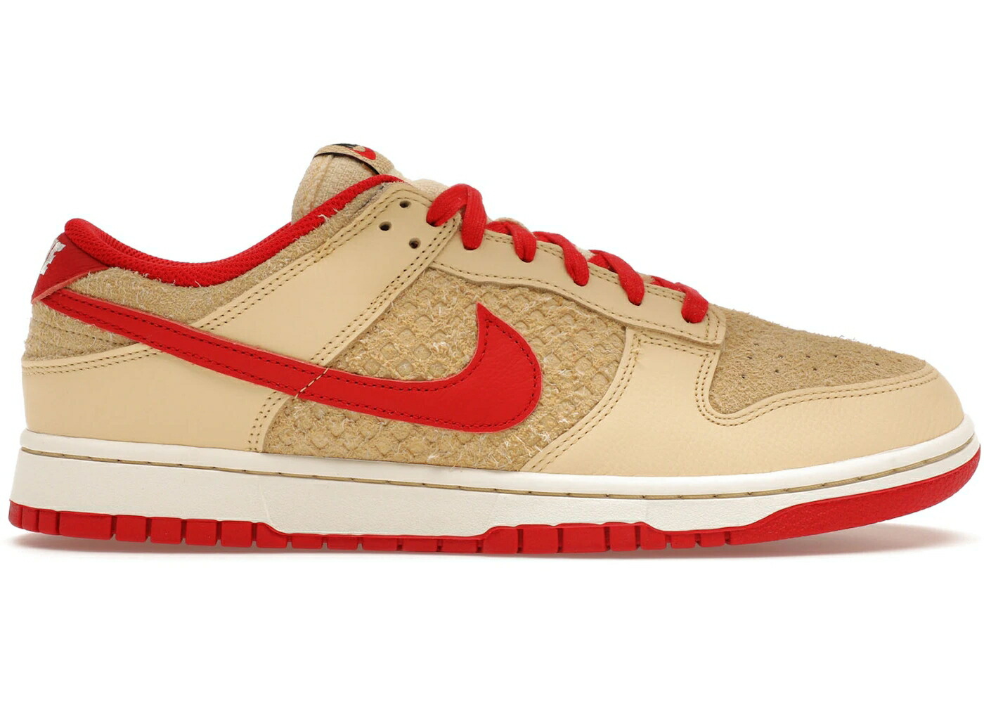 ナイキ ダンク ワッフル 赤 レッド ダンクロー スニーカー メンズ NIKE DUNK LOW RETRO SE STRAWBERRY WAFFLE / PALE VANILLA UNIVERSITY RED SAIL