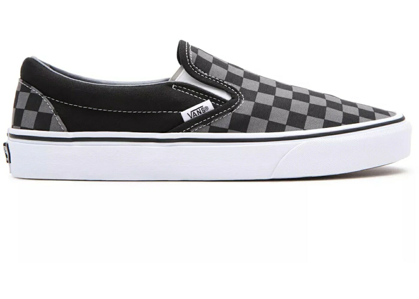 ヴァンズ バンズ 古典派音楽 スリッポン 黒いこと 黒いこと 薄墨色 薄墨色 スニーカー メンズ VANS CLASSIC SLIP-ON CHECKERBOARD BLACK GREY / PEWTER