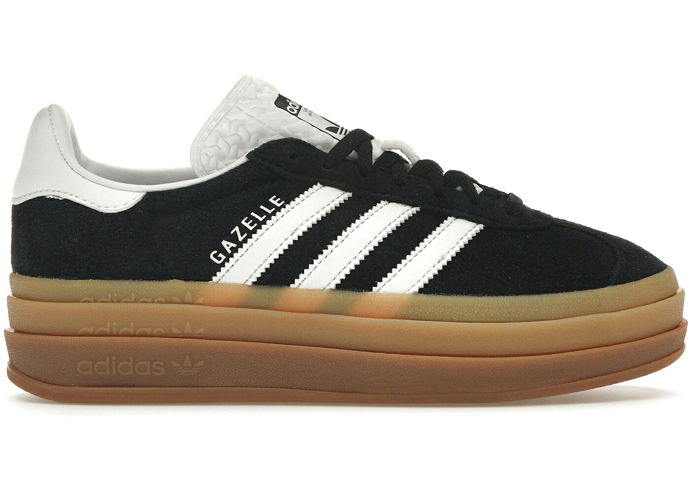 アディダス ガゼル 黒色 ブラック 白色 ホワイト コア WOMEN'S スニーカー レディース ADIDAS GAZELLE BOLD BLACK WHITE GUM (WOMEN'S) / CORE BLACK CLOUD WHITE CLOUD