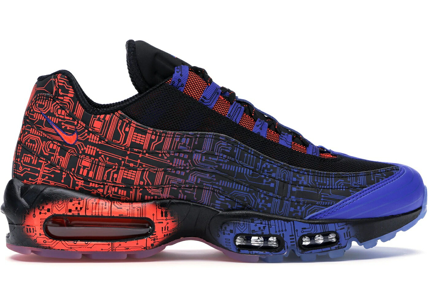 ナイキ マックス 黒色 ブラック クリムゾン 青色 ブルー エアマックス スニーカー メンズ NIKE AIR MAX 95 DOERNBECHER 15TH ANNIVERSARY / BLACK BRIGHT CRIMSON RACER BLUE