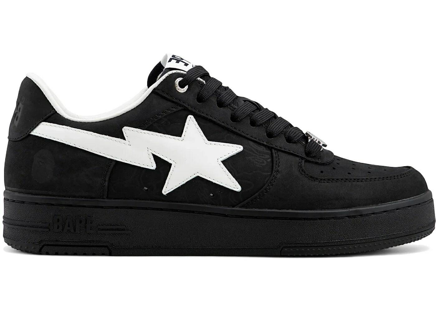 ベイプ 黒色 ブラック 白色 ホワイト #4 スニーカー メンズ BAPE A BATHING APE STA BLACK WHITE /