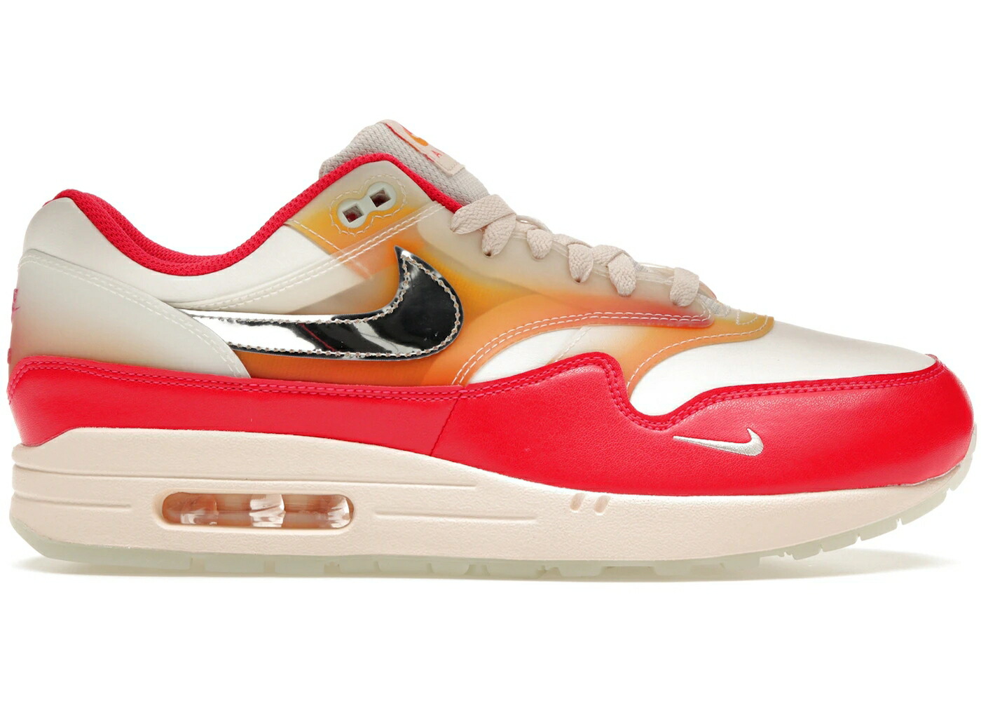 ナイキ マックス 銀色 シルバー 赤 レッド エアマックス WOMEN'S スニーカー レディース NIKE AIR MAX 1 SOFVI (WOMEN'S) / SAIL METALLIC SILVER SIREN RED