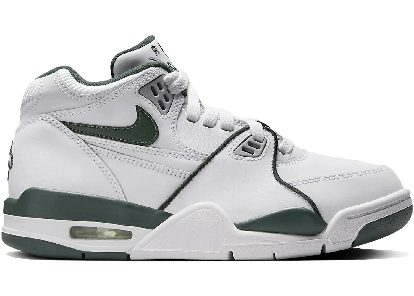 ナイキ フライト 白色 ホワイト ビンテージ ヴィンテージ 緑 グリーン 灰色 グレー '89 ジュニア キッズ NIKE AIR FLIGHT WHITE VINTAGE GREEN (GS) / WHITE WOLF GREY VINTAGE GREEN ベビー マタニティ スニー｜スニケス