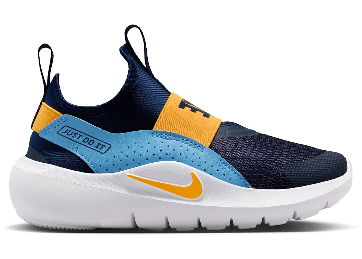 ナイキ 紺色 ネイビー 青色 ブルー レーザー 橙 オレンジ ジュニア キッズ NIKE FLEX RUNNER 4 NAVY UNIVERSITY BLUE LASER ORANGE (PS) / MIDNIGHT NAVY UNIVERSITY BLUE ベビー マタニティ スニーカー｜スニケス