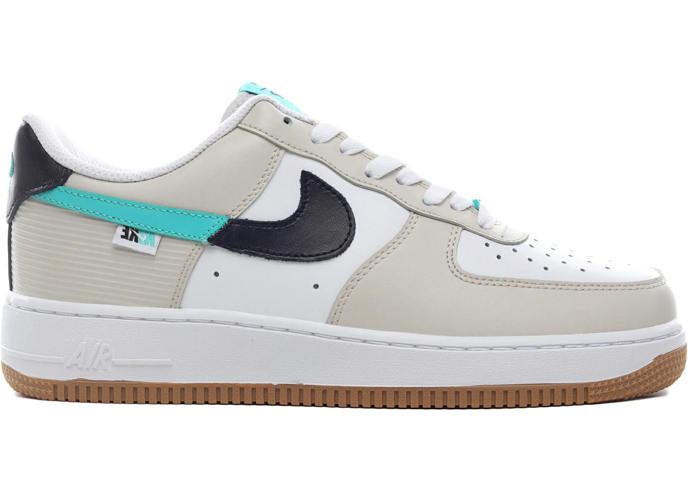 ナイキ スウッシュ スウォッシュ 白色 ホワイト 黒色 ブラック エアフォース ジュニア キッズ NIKE AIR FORCE 1 LOW SPLICED SWOOSH (GS) / WHITE SAIL BLACK TEAL ベビー マタニティ スニーカー