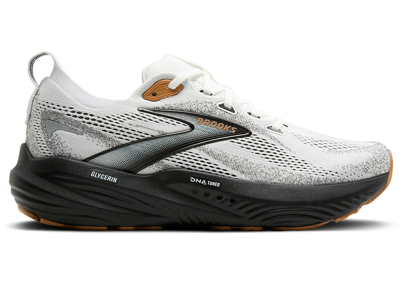 ブルックス 白いこと 白いこと 薄墨色 薄墨色 黒いこと 黒いこと スニーカー メンズ BROOKS GLYCERIN 22 WHITE GREY BLACK GUM / WHITE GREY BLACK