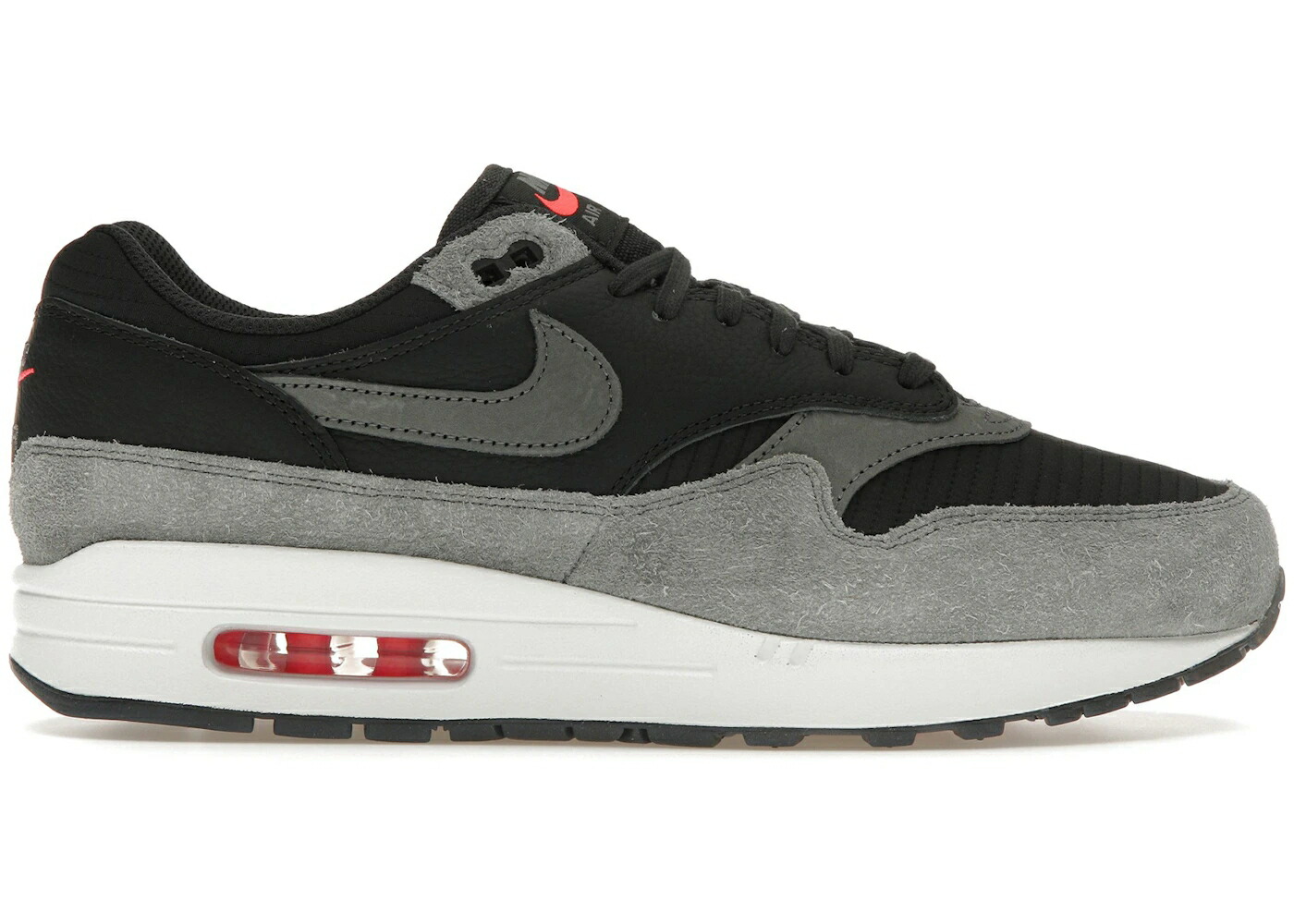 ナイキ マックス 割り増し金 薄墨色 薄墨色 クリムゾン 大気圏マックス スニーカー メンズ NIKE AIR MAX 1 PREMIUM DARK SMOKE GREY / DARK SMOKE GREY FLASH CRIMSON