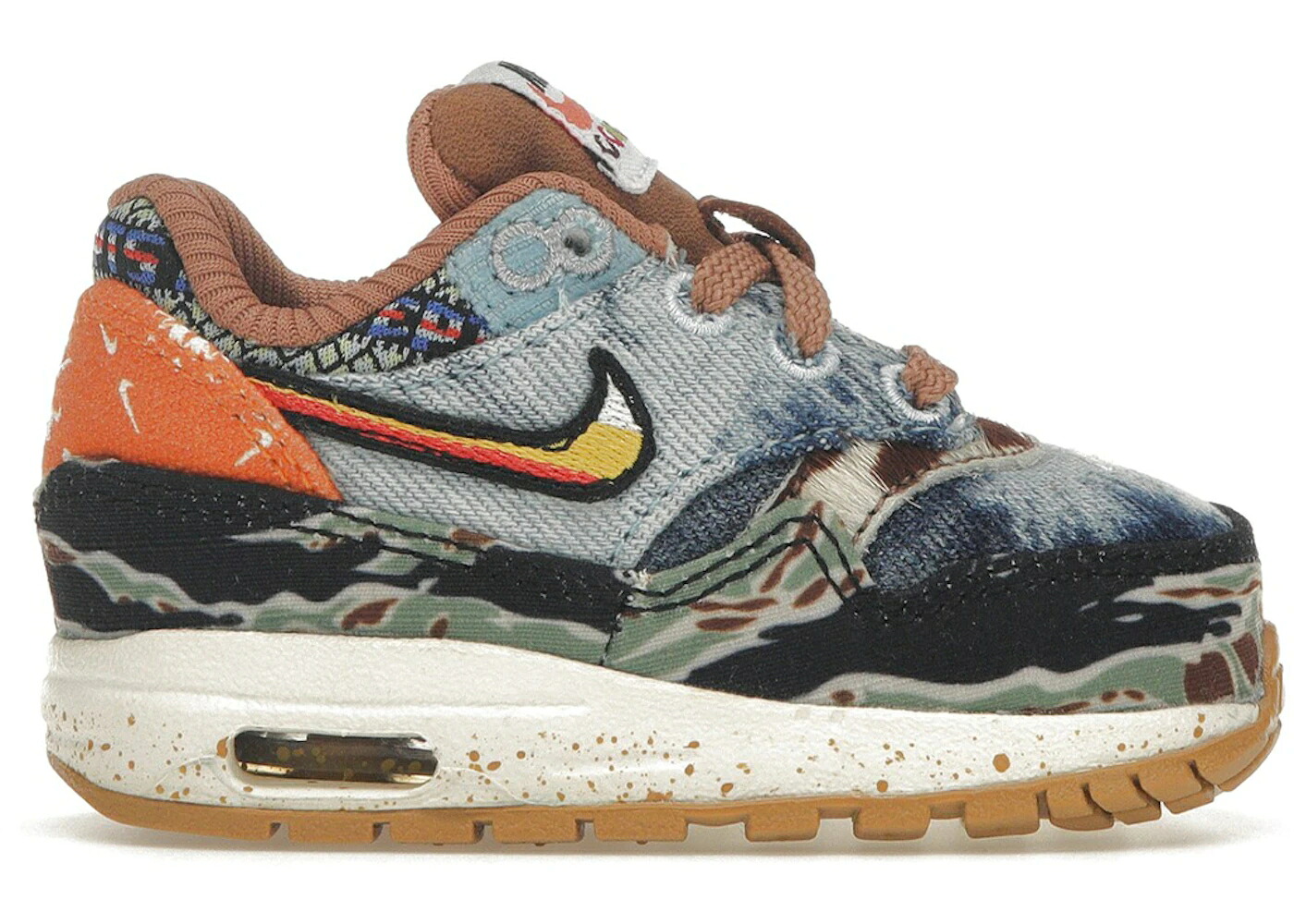 ナイキ マックス ゴールド 黒色 ブラック エアマックス ジュニア キッズ NIKE AIR MAX 1 SP CONCEPTS HEAVY (TD) / ELEMENTAL GOLD SAIL BLACK WORN