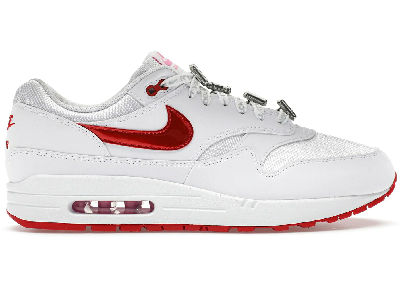 ナイキ マックス 白色 ホワイト 赤 レッド エアマックス スニーカー メンズ NIKE AIR MAX 1 PRM VALENTINE S DAY WHITE / WHITE UNIVERSITY RED PLAYFUL｜スニケス