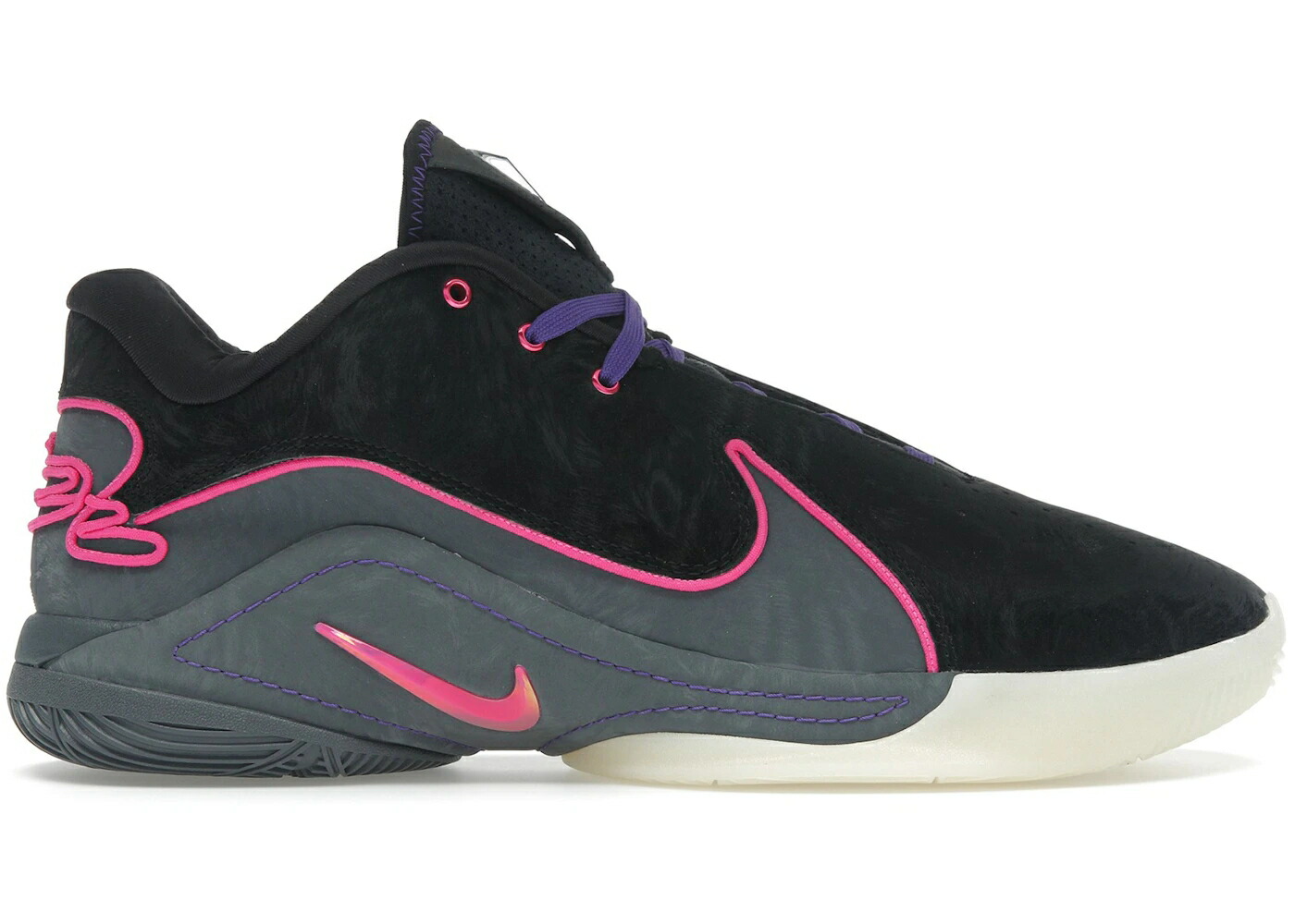 ナイキ レブロン 黒色 ブラック レーザー 灰色 グレー スニーカー メンズ NIKE LEBRON 22 BLACKLIGHT / BLACK LASER FUCHSIA DARK GREY