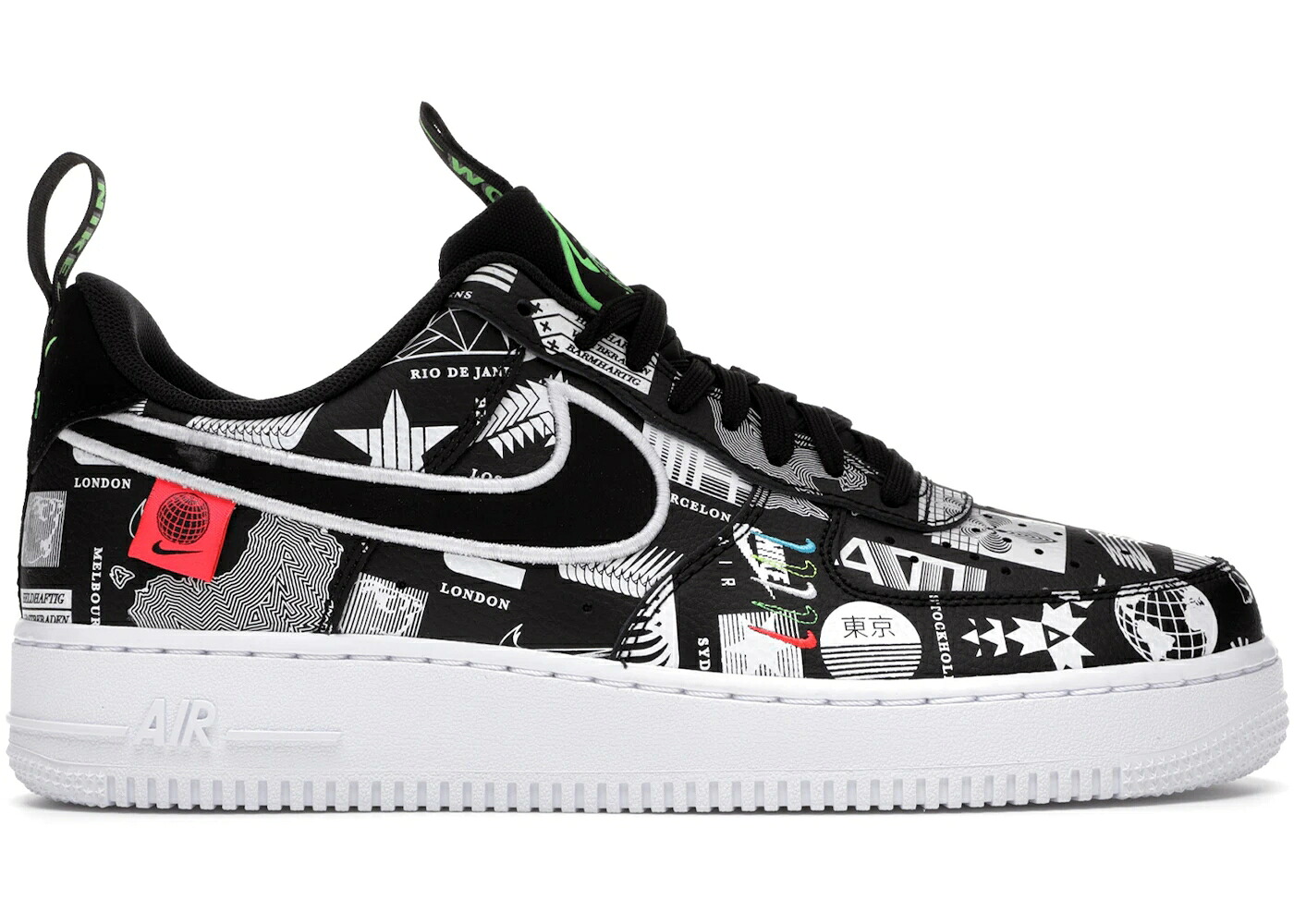 ナイキ 黒色 ブラック 白色 ホワイト エアフォース スニーカー メンズ NIKE AIR FORCE 1 LOW WORLDWIDE / BLACK WHITE|スニケス