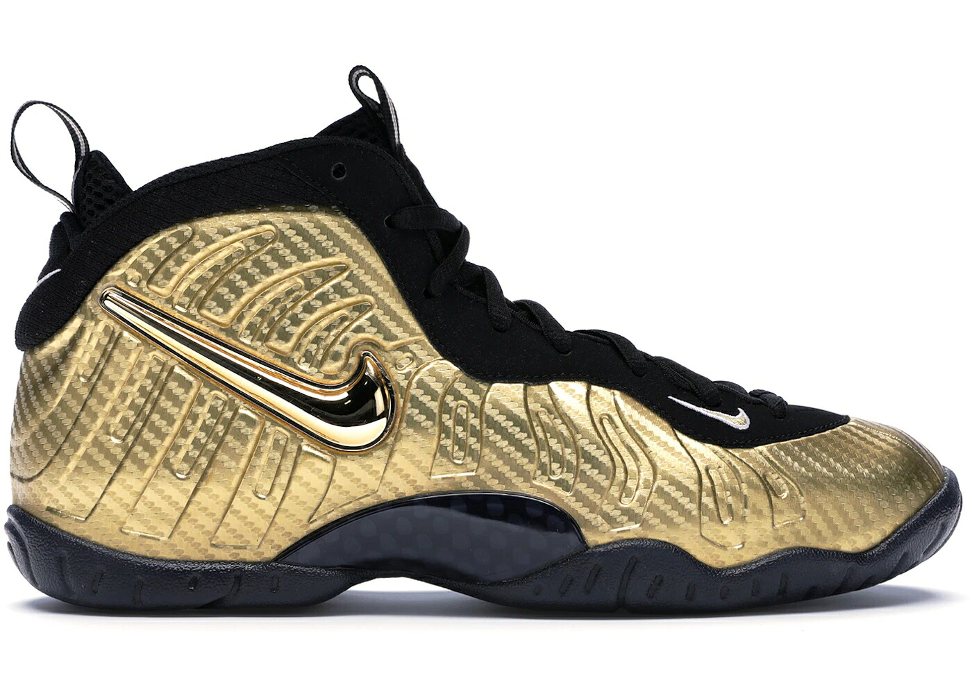 ナイキ フォームポジット プロ ゴールド 黒色 ブラック 白色 ホワイト エアフォームポジットプロ ジュニア キッズ NIKE AIR FOAMPOSITE PRO METALLIC GOLD (GS) / METALLIC GOLD BLACK BLACK WHITE ベビー マ