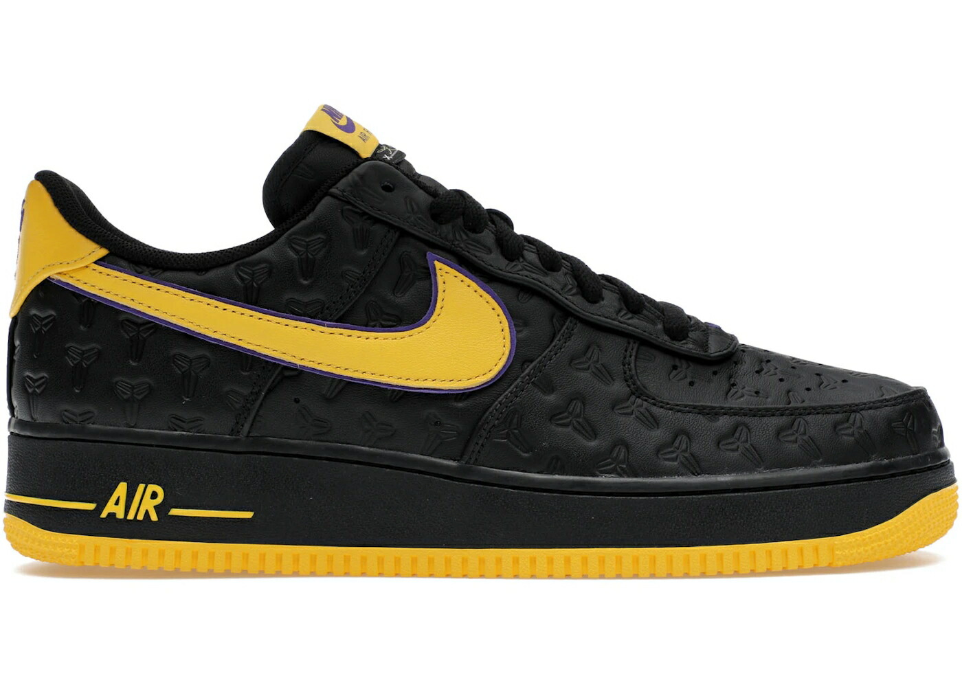 ナイキ コービー ブライアント レイカーズ 黒いこと 黒いこと 空軍 スニーカー メンズ NIKE AIR FORCE 1 LOW KOBE BRYANT LAKERS AWAY (NUMBERED EDITION OF 8000) / BLACK VARSITY MAIZE VARSITY