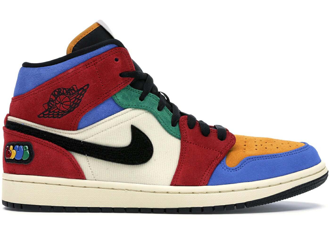 ナイキ ジョーダン ミッド 青色 ブルー 赤 レッド スニーカー メンズ JORDAN 1 MID SE FEARLESS BLUE THE GREAT / MUSLIN VARSITY RED ROYAL TAXI