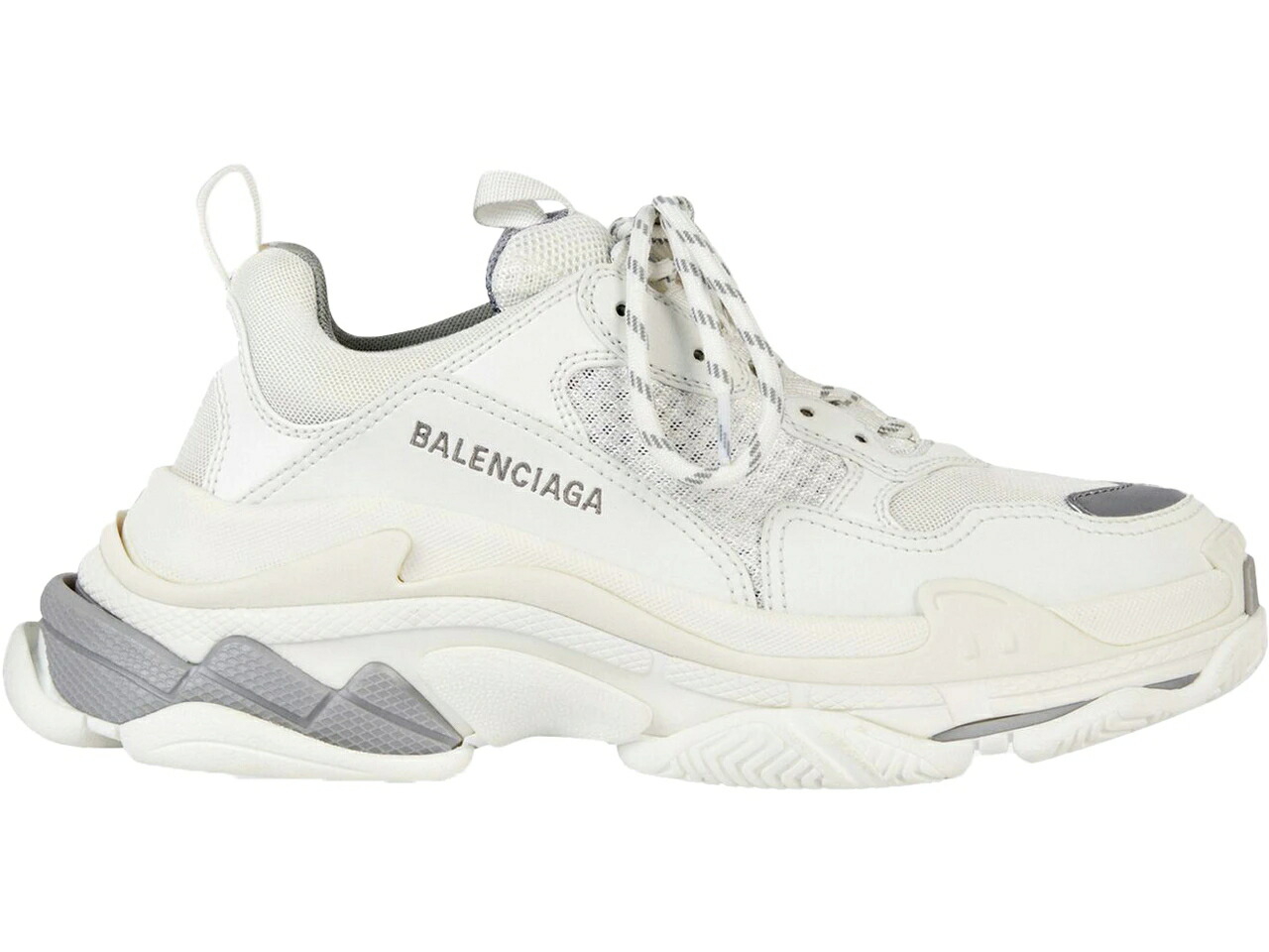 バレンシアガ BALENCIAGA 白色 ホワイト 灰色 グレー レディース スニーカー