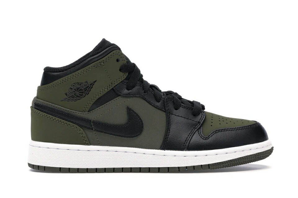 ナイキ ジョーダン JORDAN ミッド オリーブ 黒色 ブラック ジュニア キッズ