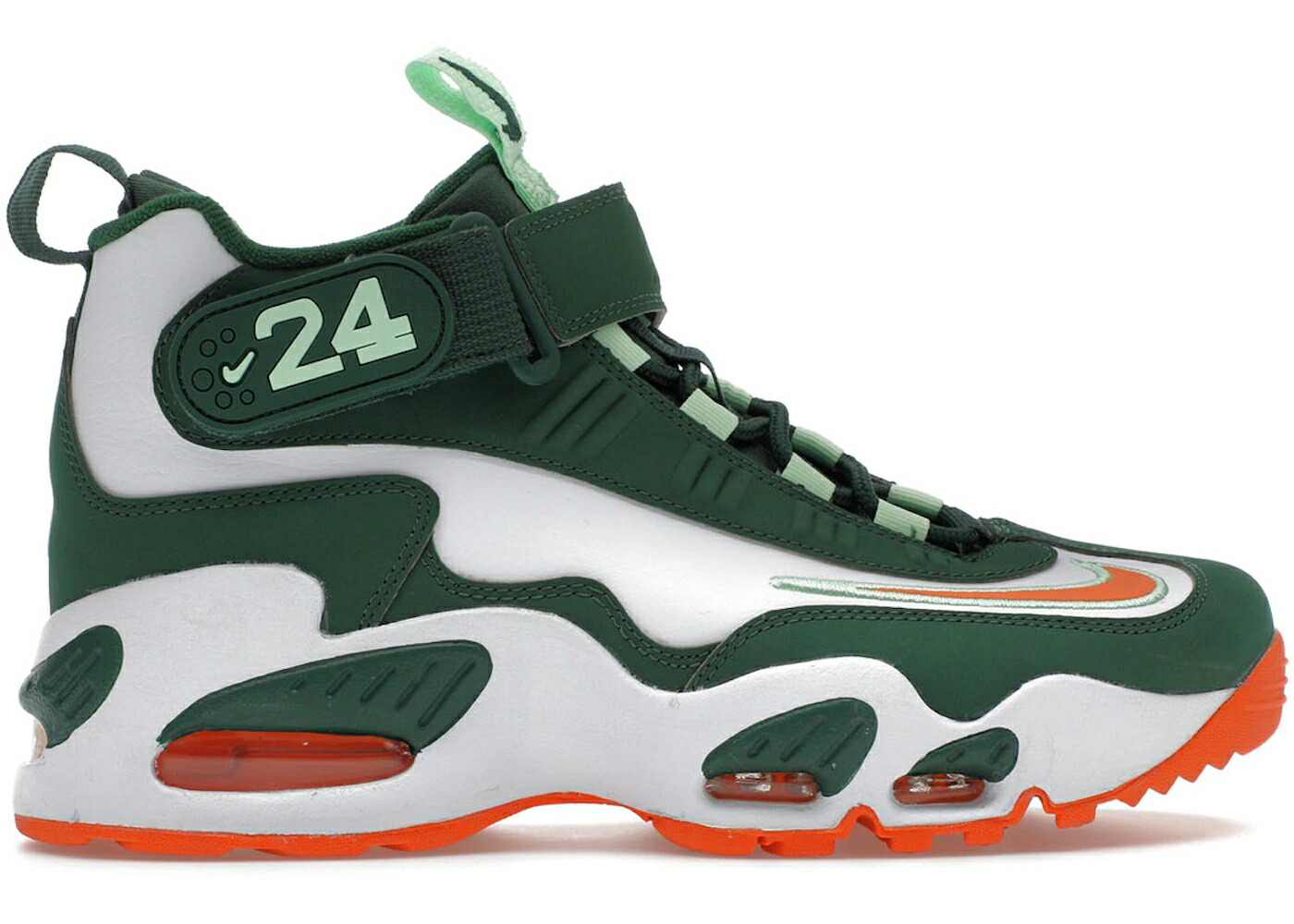 ナイキ グリフィー マックス マイアミ ハリケーンズ 白いこと 白いこと 御坊っちゃん キッズ NIKE AIR GRIFFEY MAX 1 MIAMI HURRICANES (GS) / FIR BRIGHT MANDARIN WHITE VAPOR もの言う花 マタニティ スニーカー