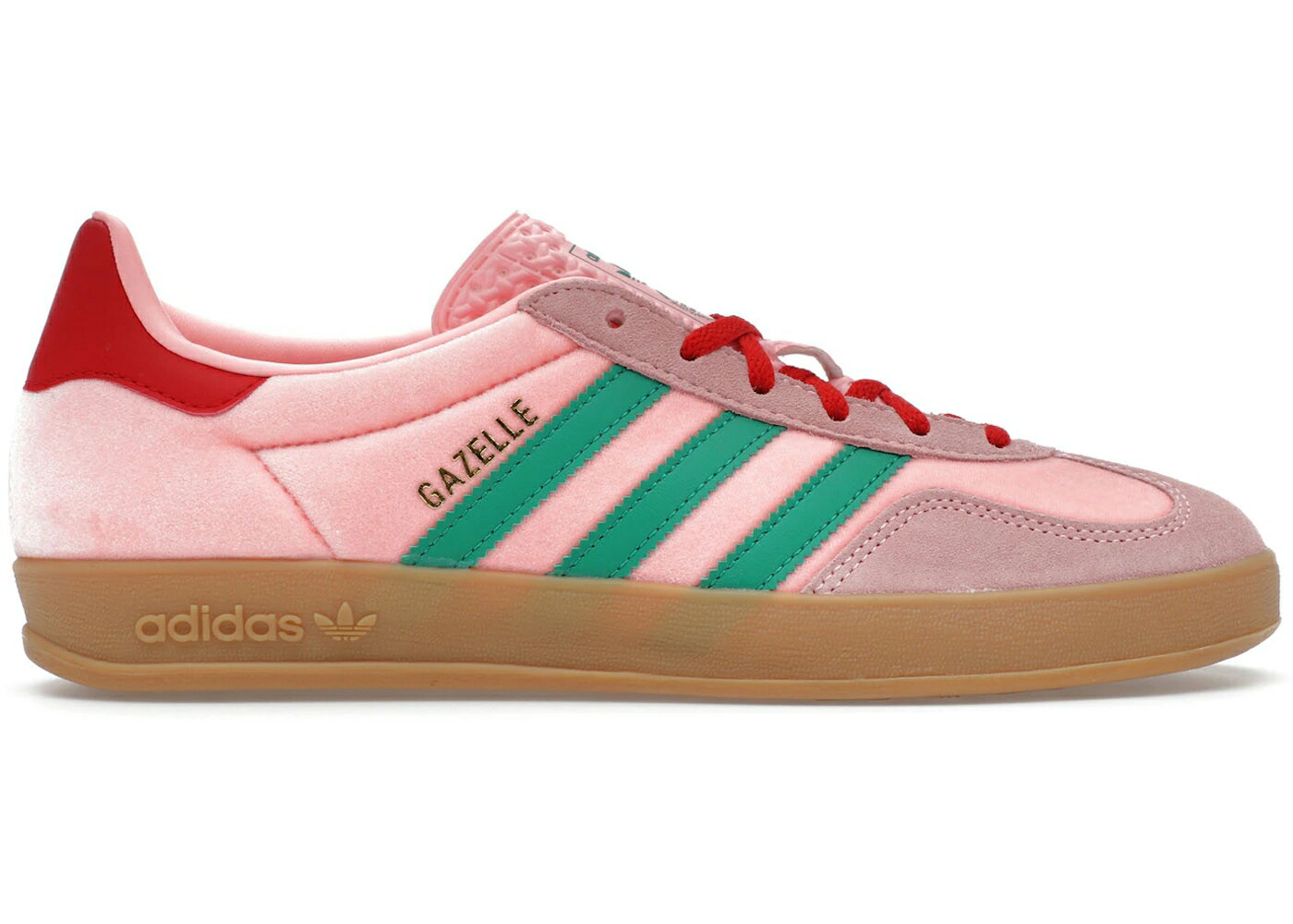 アディダス ガゼル サクラ色 緑 緑であること WOMEN\u0027S スニーカー レディース ADIDAS GAZELLE INDOOR PINK VELVET (WOMEN\u0027S) / PINK GREEN SCARLET