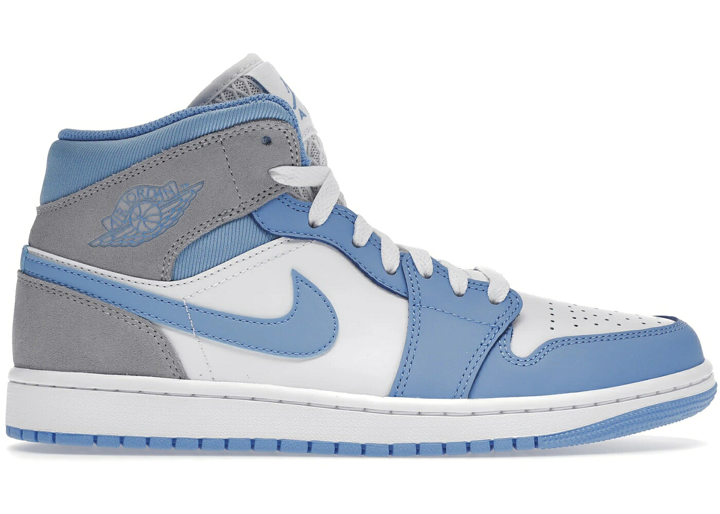 ナイキ ジョーダン ミッド 青み 青色 薄墨色 薄墨色 スニーカー メンズ JORDAN 1 MID UNIVERSITY BLUE GREY / UNIVERSITY BLUE GREY