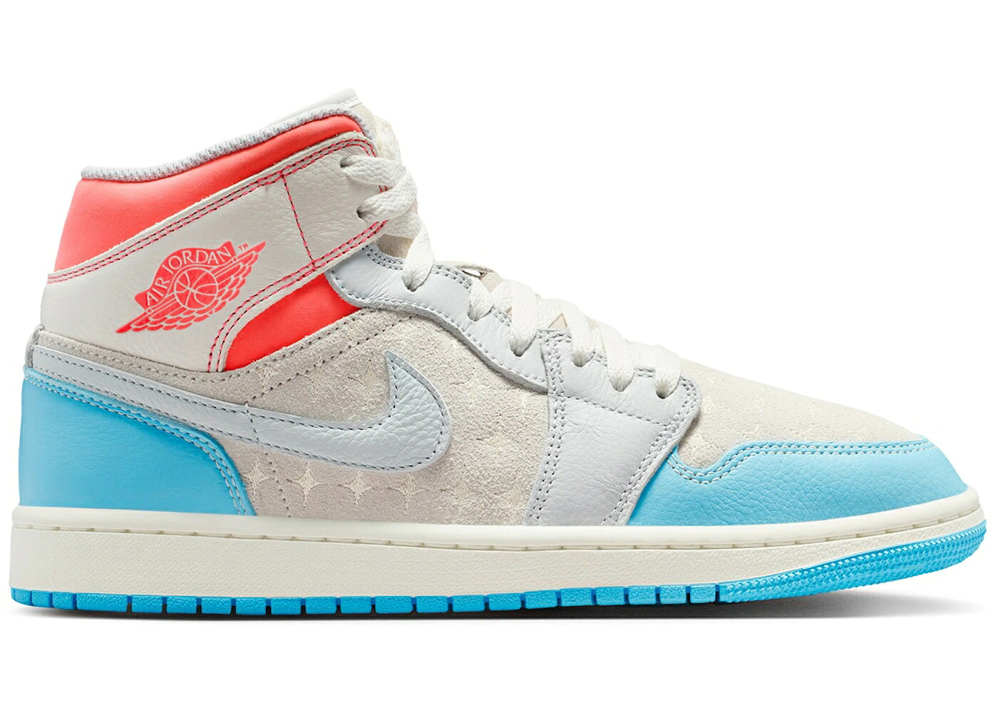 ナイキ ジョーダン ミッド 青み 青色 WOMEN\u0027S スニーカー レディース JORDAN 1 MID SAIL HOT LAVA BLUE CHILL (WOMEN\u0027S) / SAIL HOT LAVA MUSLIN BLUE CHILL