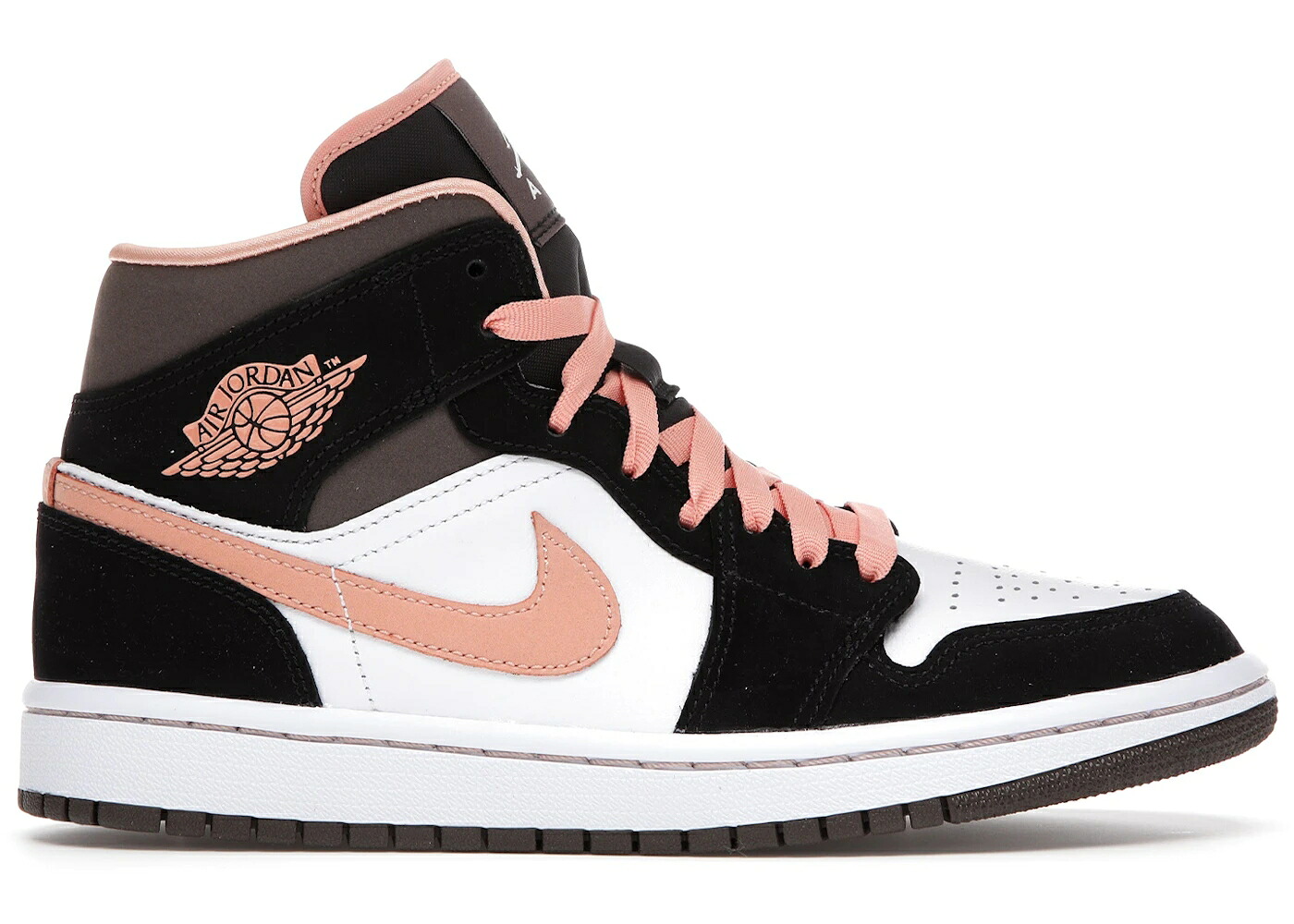 ナイキ ジョーダン ミッド 白いこと 白いこと 黒いこと 黒いこと WOMEN\u0027S スニーカー レディース JORDAN 1 MID PEACH MOCHA (WOMEN\u0027S) / WHITE APRICOT AGATE BLACK