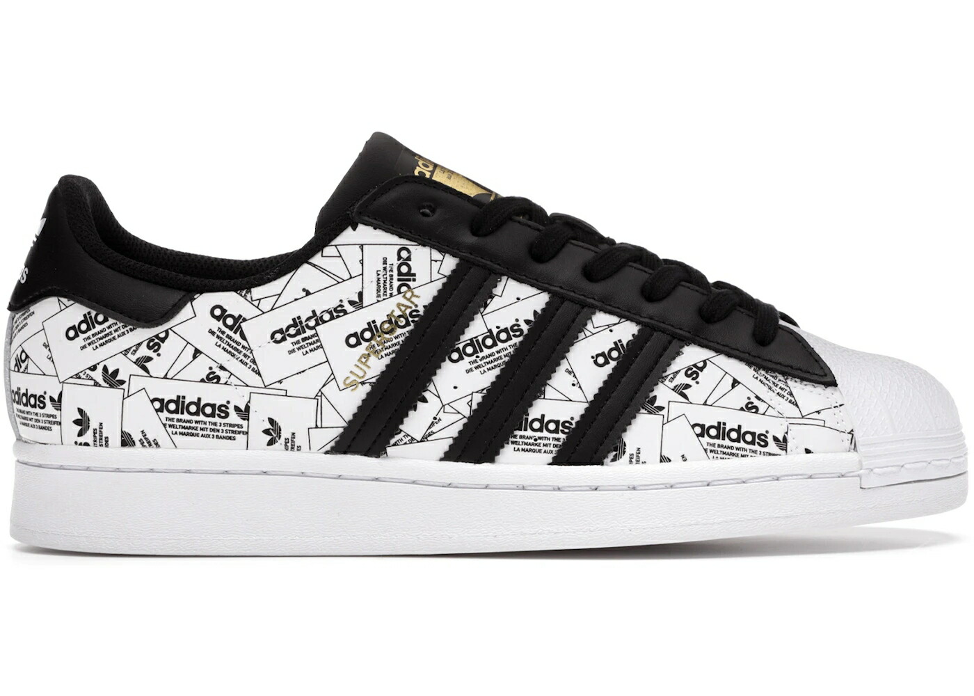 アディダス スーパースター 白色 ホワイト コア 黒色 ブラック スニーカー メンズ ADIDAS SUPERSTAR REFLECTIVE ALL-OVER PRINT / CLOUD WHITE CORE BLACK CORE