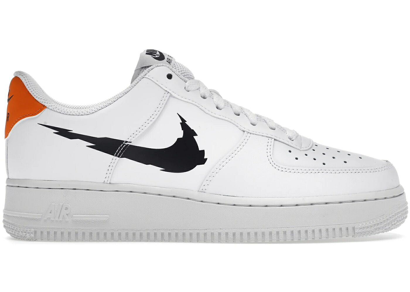 ナイキ スウッシュ スウォッシュ 白いこと 白いこと 橙 オレンジ色 空軍 \u002707 スニーカー メンズ NIKE AIR FORCE 1 LOW GLITCH SWOOSH WHITE ORANGE / WHITE SUMMIT WHITE MAGMA ORANGE