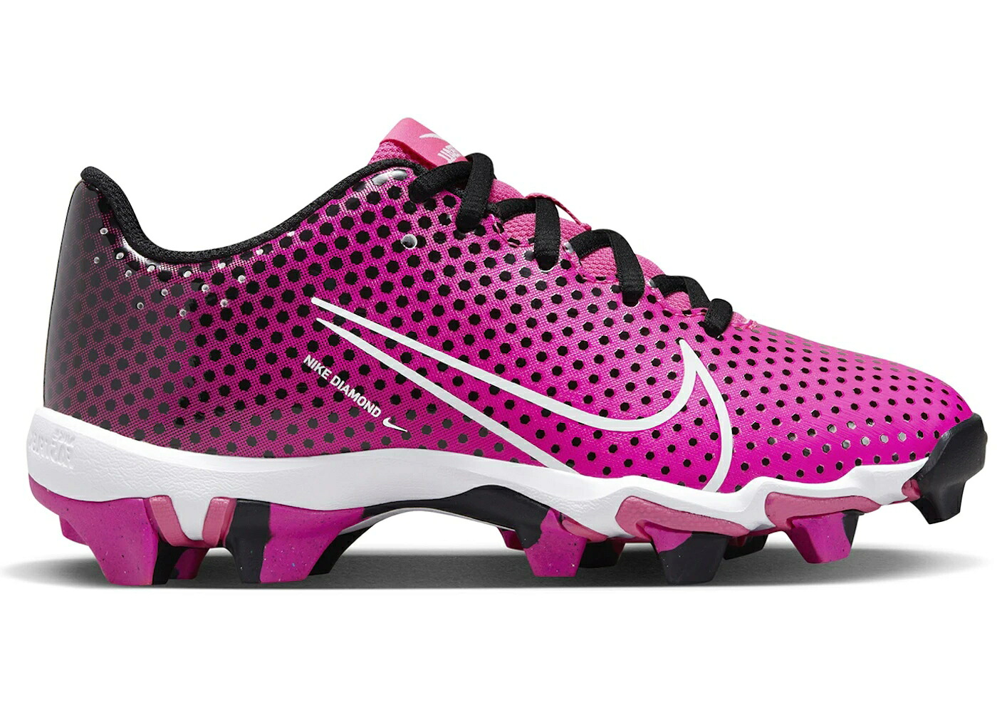 ナイキ キーストーン 黒色 ブラック ピンク 白色 ホワイト ジュニア キッズ NIKE HYPERDIAMOND 4 KEYSTONE GG BLACK FIERCE PINK (GS) / BLACK FIERCE PINK WHITE ベビー マタニティ スニーカー|スニケス