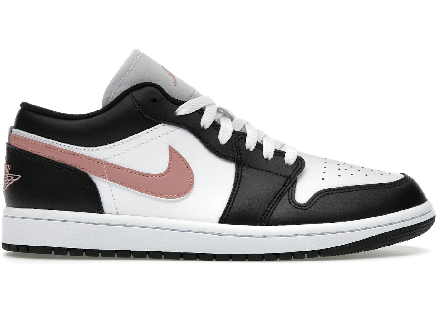 ナイキ ジョーダン 黒色 ブラック ピンク 白色 ホワイト スニーカー メンズ JORDAN 1 LOW BLACK RUST PINK / BLACK RUST PINK WHITE