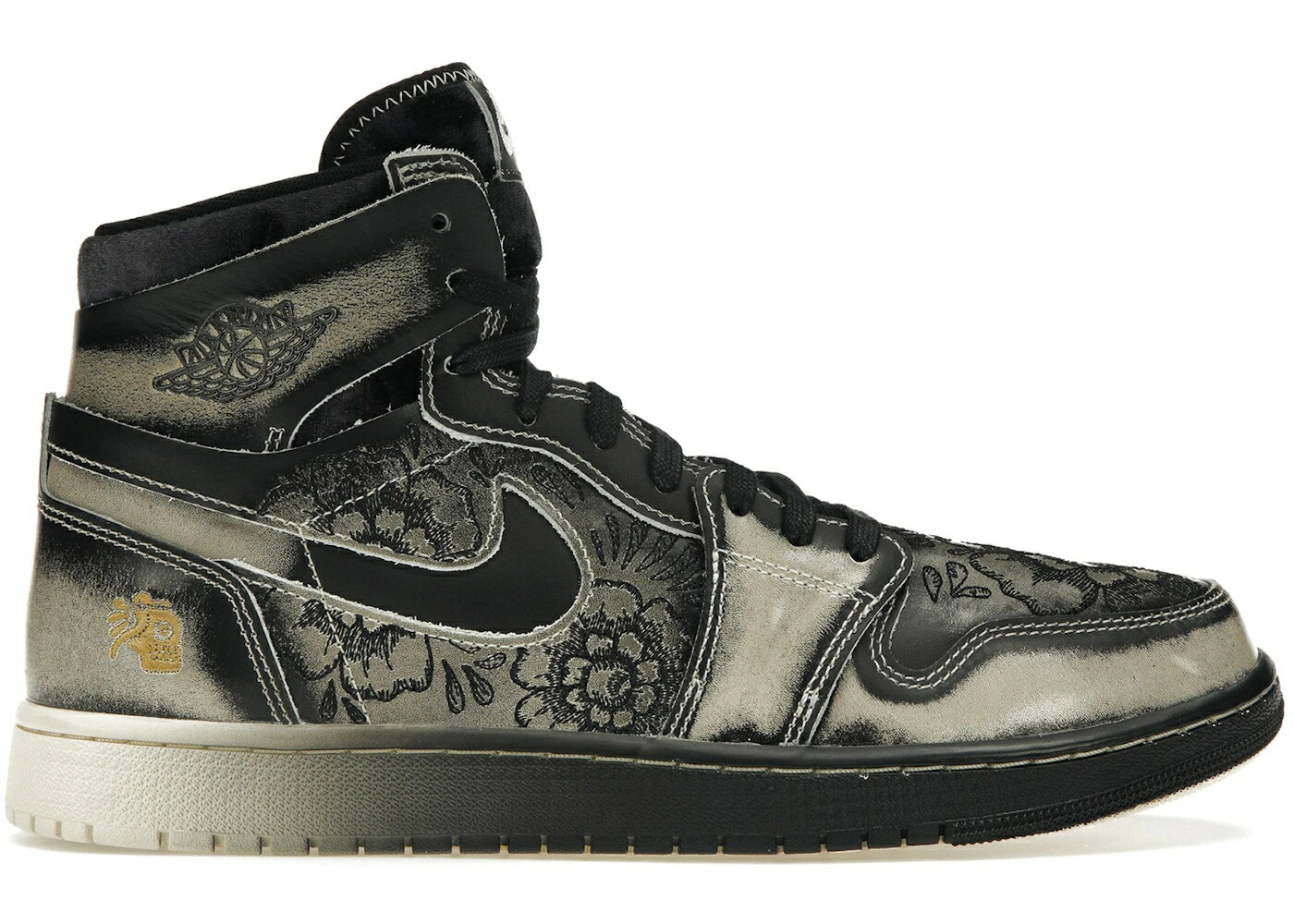 ナイキ ジョーダン ご機嫌 望遠レンズ 黒いこと 黒いこと 象牙色 スニーカー メンズ JORDAN 1 HIGH ZOOM AIR CMFT 2 D A DE MUERTOS / BLACK BLACK PALE IVORY 靴-メンズ靴-スニーカー
