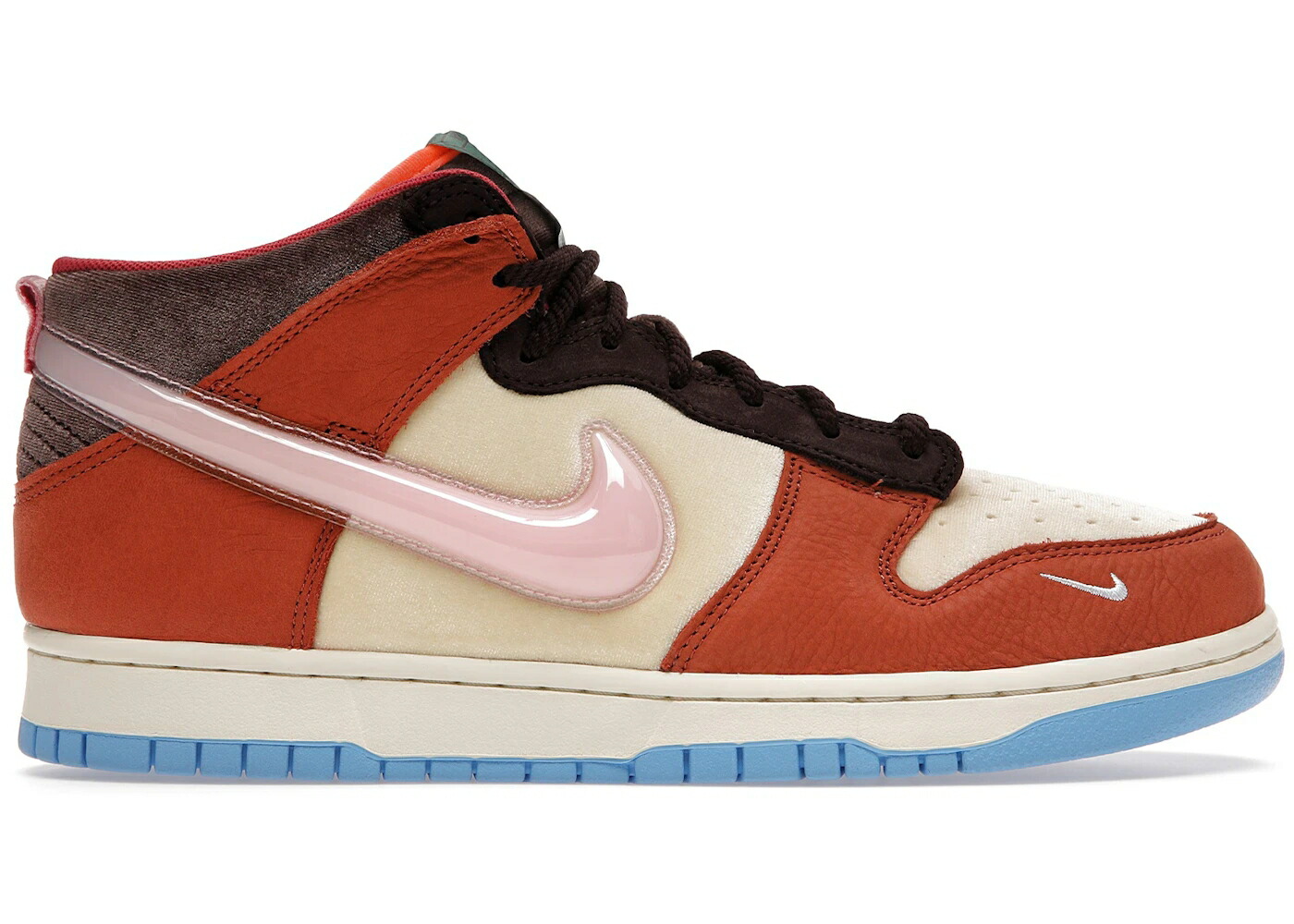 ナイキ ダンク ミッド 無償性 晩ご飯 カリー サクラ色 スニーカー メンズ NIKE DUNK MID SOCIAL STATUS FREE LUNCH CHOCOLATE MILK / DARK CURRY TAN SHY PINK