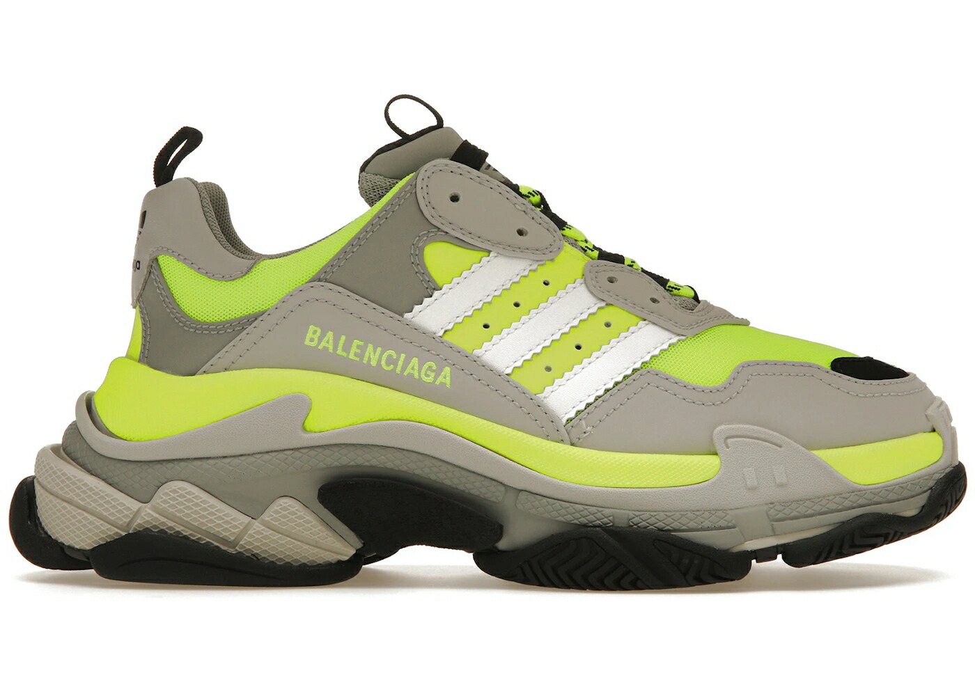 バレンシアガ アディダス 黄色 イエロー 黒色 ブラック 白色 ホワイト スニーカー メンズ BALENCIAGA X ADIDAS TRIPLE S FLUO YELLOW / FLUO YELLOW BLACK WHITE