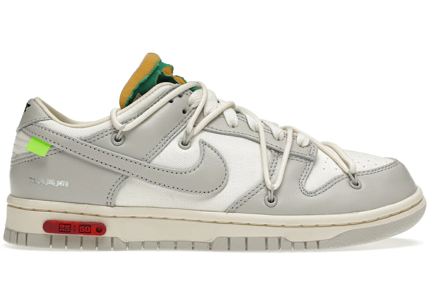 ナイキ ダンク オフホワイト 灰色 グレー アイボリー ダンクロー スニーカー メンズ NIKE DUNK LOW OFF-WHITE LOT 25 / SAIL NEUTRAL GREY PALE IVORY