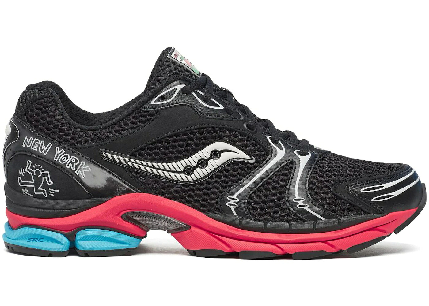 サッカニー 黒いこと 黒いこと 赤 赤いこと スニーカー メンズ SAUCONY PROGRID TRIUMPH 4 KEITH HARING NYC MARATHON / BLACK RED