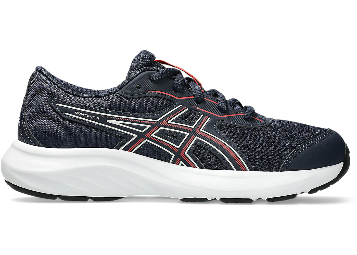 アシックス 赤 赤いこと スニーカー 御坊っちゃん キッズ 【 ASICS CONTEND 9 MIDNIGHT FLASH RED (GS) / MIDNIGHT FLASH RED 】 メンズ
